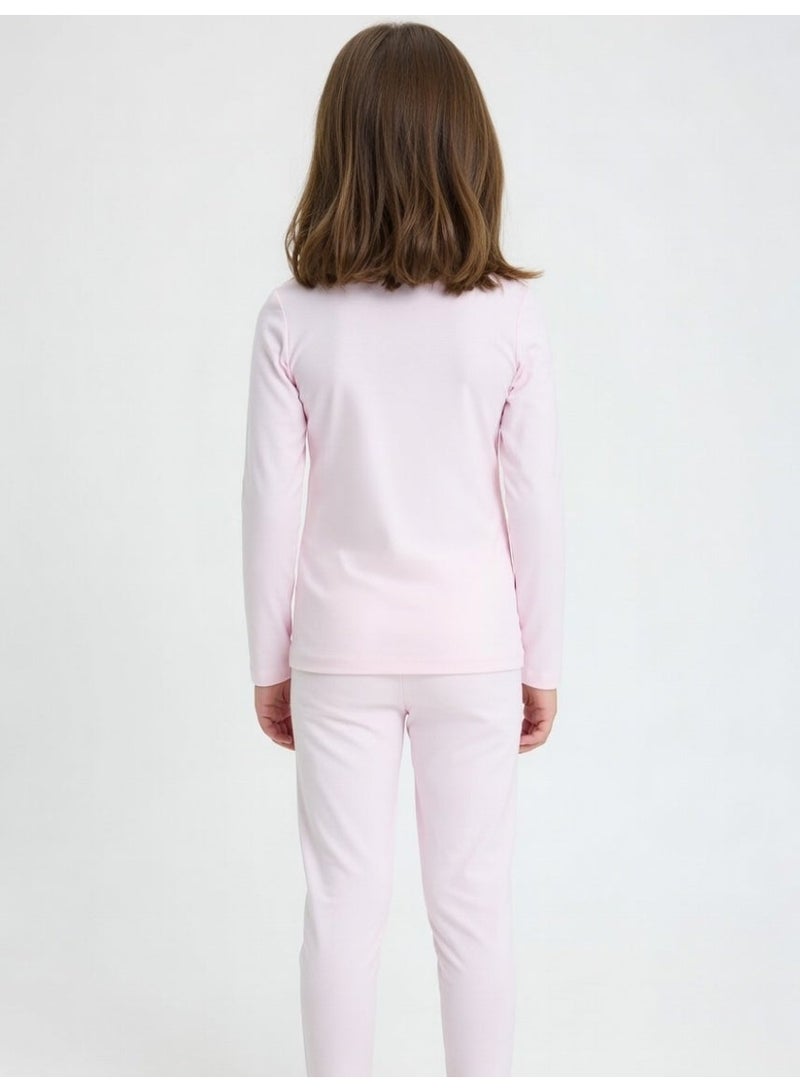 Disney Princes | Girls Long Sleeve T-Shirt & Pant Set | Lt Pink - Image 2